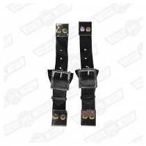 BONNET STRAP- BLACK LEATHER-PAIR