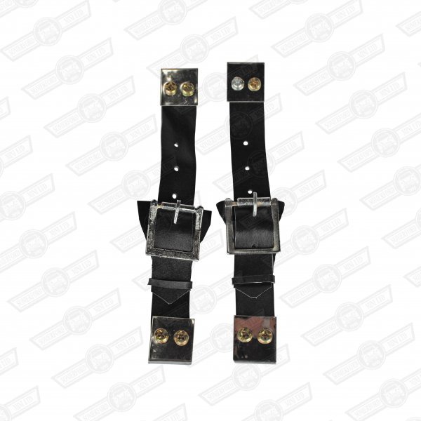 BONNET STRAP- BLACK LEATHER-PAIR