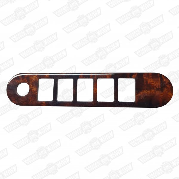 SWITCH PANEL-BURR WALNUT, 5 SWITCH & 1 CABLE HOLE