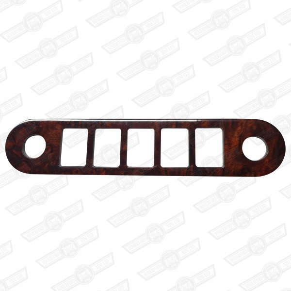 SWITCH PANEL- BURR WALNUT, 5 SWITCH & 2 CABLE HOLES