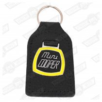 KEY FOB- BLACK LEATHER,'MINI COOPER'