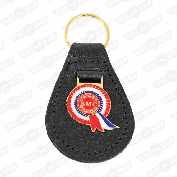 KEY FOB- BLACK LEATHER,'BMC'