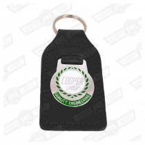 KEY FOB- BLACK LEATHER, 'COOPER GROUP'
