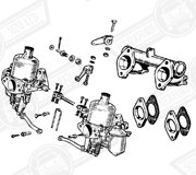 CARBURETTER KIT-TWIN H4-AUD178 WITH MANIFOLD & LINKAGES