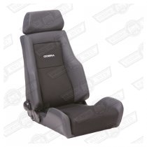 COBRA LE MANS SEAT-BLACK FABRIC CENTRE,BLACK VINYL OUTER