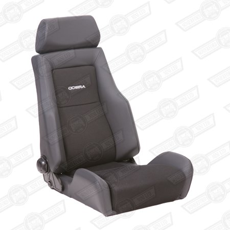 COBRA LE MANS SEAT-BLACK FABRIC CENTRE,BLACK VINYL OUTER