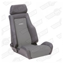 COBRA LE MANS SEAT-GREY FABRIC CENTRE, BLACK VINYL OUTER