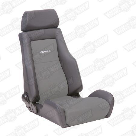COBRA LE MANS SEAT-GREY FABRIC CENTRE, BLACK VINYL OUTER