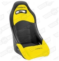 CORBEAU NEW CLUBMAN SEAT-BLACK OUTER/YELLOW INNER- CLOTH