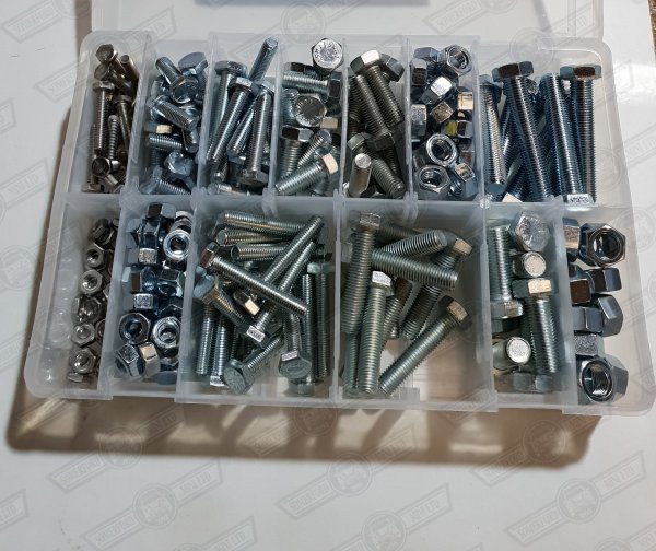 SELECTION PACK- UNF SET SCREWS AND NUTS 250 PIECES