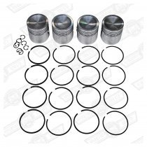 PISTON SET-DISHED-4 RINGS +040'' 998cc '63-'84