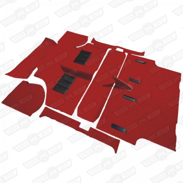 CARPET SET-MOULDED-RED-'60-'73-ESTATE