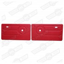 DOOR LINERS-PAIR-TARTAN RED-CLUBMAN '76-'82