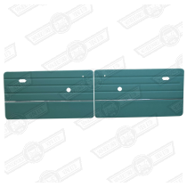 DOOR LINERS-PAIR-PORCELAIN GREEN/CHROME STRIP-1997 ON