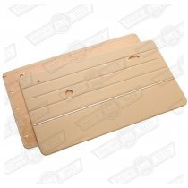DOOR LINERS-PAIR-LIGHT STONE BEIGE/CHROME STRIP-1997 ON