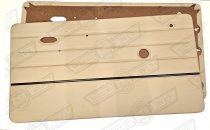 DOOR LINERS-PAIR-LIGHT STONE BEIGE/BLACK STRIP-1997 ON GENUINE ROVER