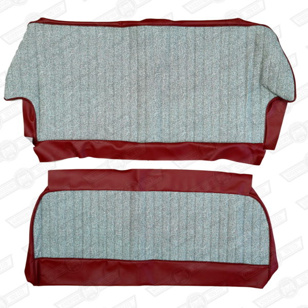 REAR SEAT COVER KIT-SALOON-FLECK/SPANISH RED-'59-'61welded