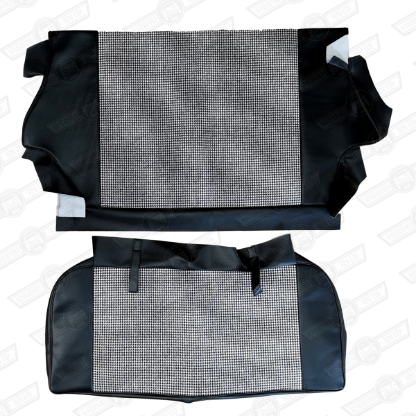 REAR SEAT COVER KIT-SALOON-BLACK-CITY & E'80-'85