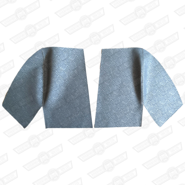 WHEEL ARCH COVERS-PAIR-SILVER BROCADE-'59 ON