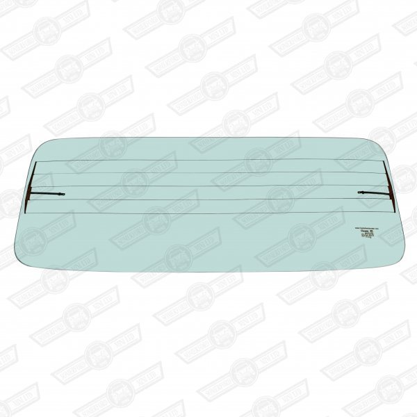 WINDSCREEN- REAR HEATED-GREEN TINT-'67 ON