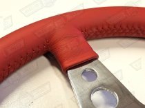 MOTOLITA STEERING WHEEL MK4 13'' RED LEATHER POLISHED SPOKES FLAT