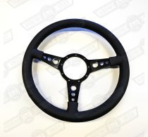 MOTOLITA STEERING WHEEL MK4 14'' BLACK LEATHER, BLACK SPOKES DISHED