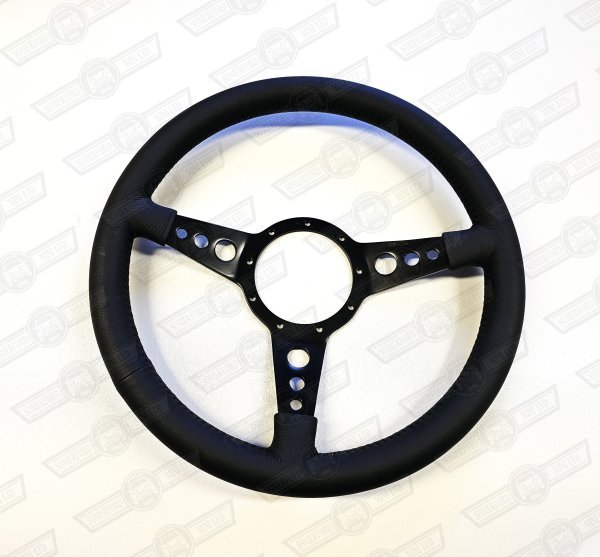 MOTOLITA STEERING WHEEL MK4 14'' BLACK LEATHER, BLACK SPOKES DISHED