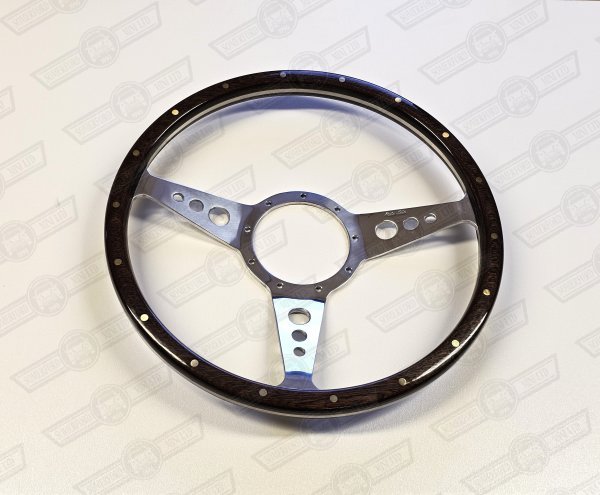 MOTOLITA STEERING WHEEL MK3 14'' WOOD POLISHED SPOKES DISHED DARK STAIN