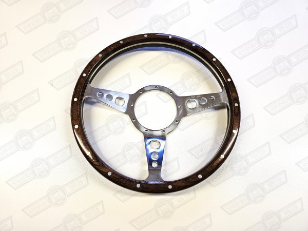 MOTOLITA STEERING WHEEL MK3 13'' WOOD POLISHED SPOKES DISHED THICK GRIP