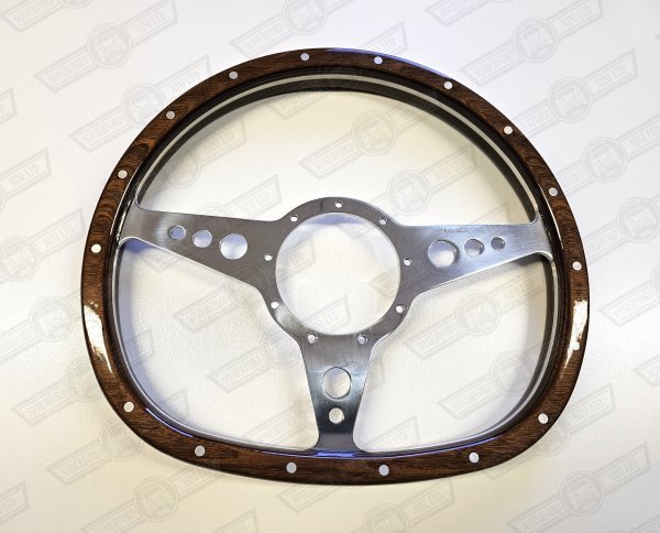 MOTOLITA STEERING WHEEL MK3 14'' FLAT WOOD POLISHED SPOKES FLAT BOTTOM