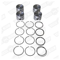PISTON SET-3 RING(CHROME TOP) METRIC REPLACEMENT 1071 & 1275 S 9.75 :1 +020