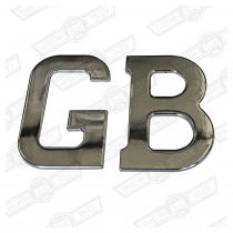 BADGE-BOOT LID-'GB' STAINLESS, SELF ADHESIVE- NON-GENUINE
