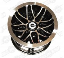 COSMIC ALLOY WHEEL- 6'' x 10'' BLACK/SILVER