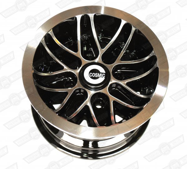 COSMIC ALLOY WHEEL- 6'' x 10'' BLACK/SILVER