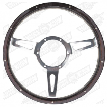 MOUNTNEY STEERING WHEEL-CLASSIC RIVETED 14'' DARK WOOD