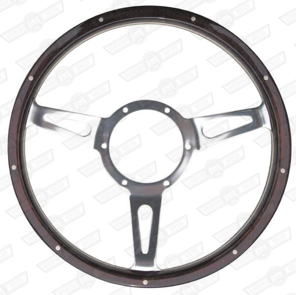 MOUNTNEY STEERING WHEEL-CLASSIC RIVETED 14'' DARK WOOD