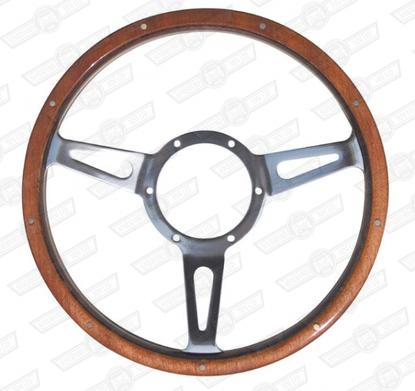 MOUNTNEY STEERING WHEEL-CLASSIC RIVETED 14'' LIGHT WOOD