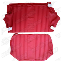 REAR SEAT COVER KIT-SALOON-TARTAN RED-MK2-'67-'69