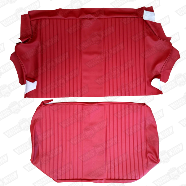 REAR SEAT COVER KIT-SALOON-TARTAN RED-MK2-'67-'69