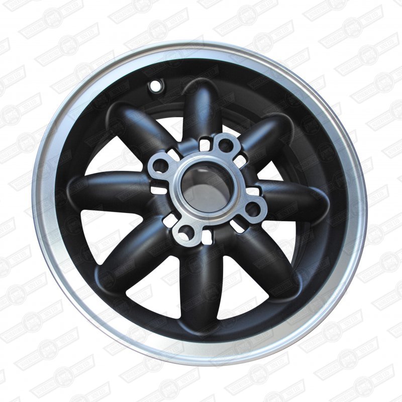 ROSE PETAL ALLOY-5'' x 12'' MATT BLACK/SILVER RIM : Somerford Mini - Min...