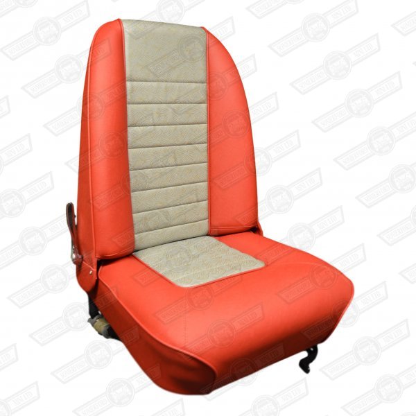SEAT-HIGH BACKED RECLINING-LH-TAR.RED/GOLD BROCAD-MK1 MODELS