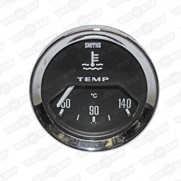 SMITHS WATER TEMP.GAUGE, 1/2 SCALE BLACK FACE-'V' BEZEL