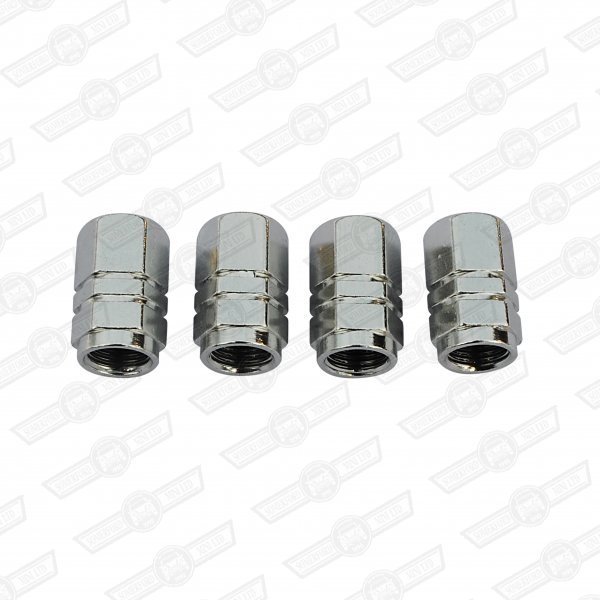 TYRE VALVE CAP-SILVER ANODISED SET OF 4