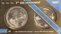 WIPAC 7' BLACK LED PROJECTOR HEADLAMP & HALO SIDE LIGHT LHD